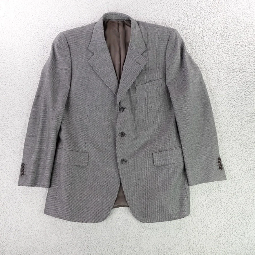 Elite Venezia Loro Piana Blazer Mens 54 44R Gray Zelander Merino Wool Italy Coat
